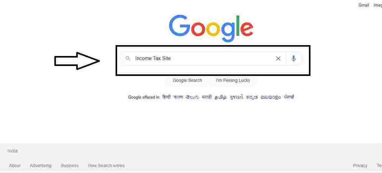 Visit “Income Tax Site” -  | Step1
