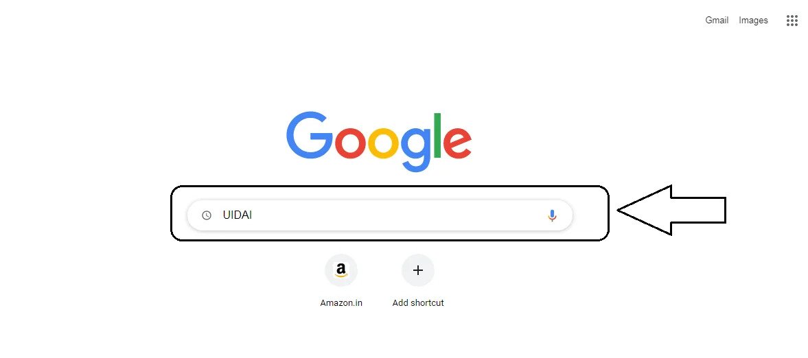Search "UIDAI" On Google -  | Step1